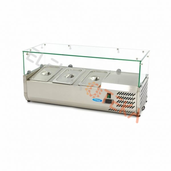 Ingredientų šaldoma vitrina 3 x 1/3GN 950mm 230V 50Hz 200W temperatūrinis diapazonas 0° iki +10°C