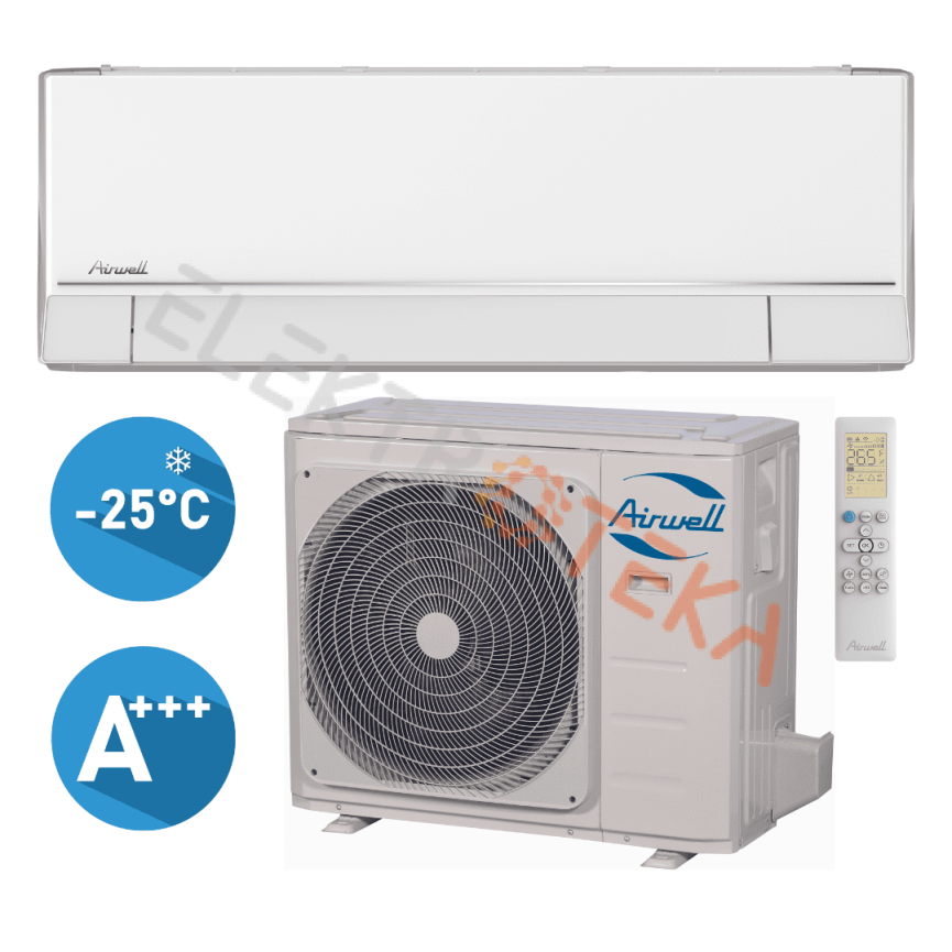 Airwell HDHC-025N-09M25/ YDAC-025N-09M22 efektyvus šildymas iki -25°C