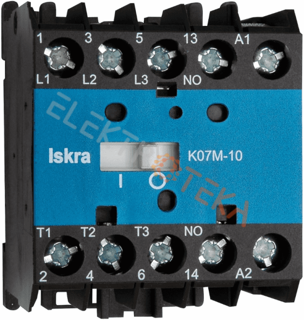Kontaktorius tipas ISKRA / K07M-10 tipas FANAL / DSL7-10 5,5kW/8,5A ritė 400V AC kontaktai 3xNO 1xNO
