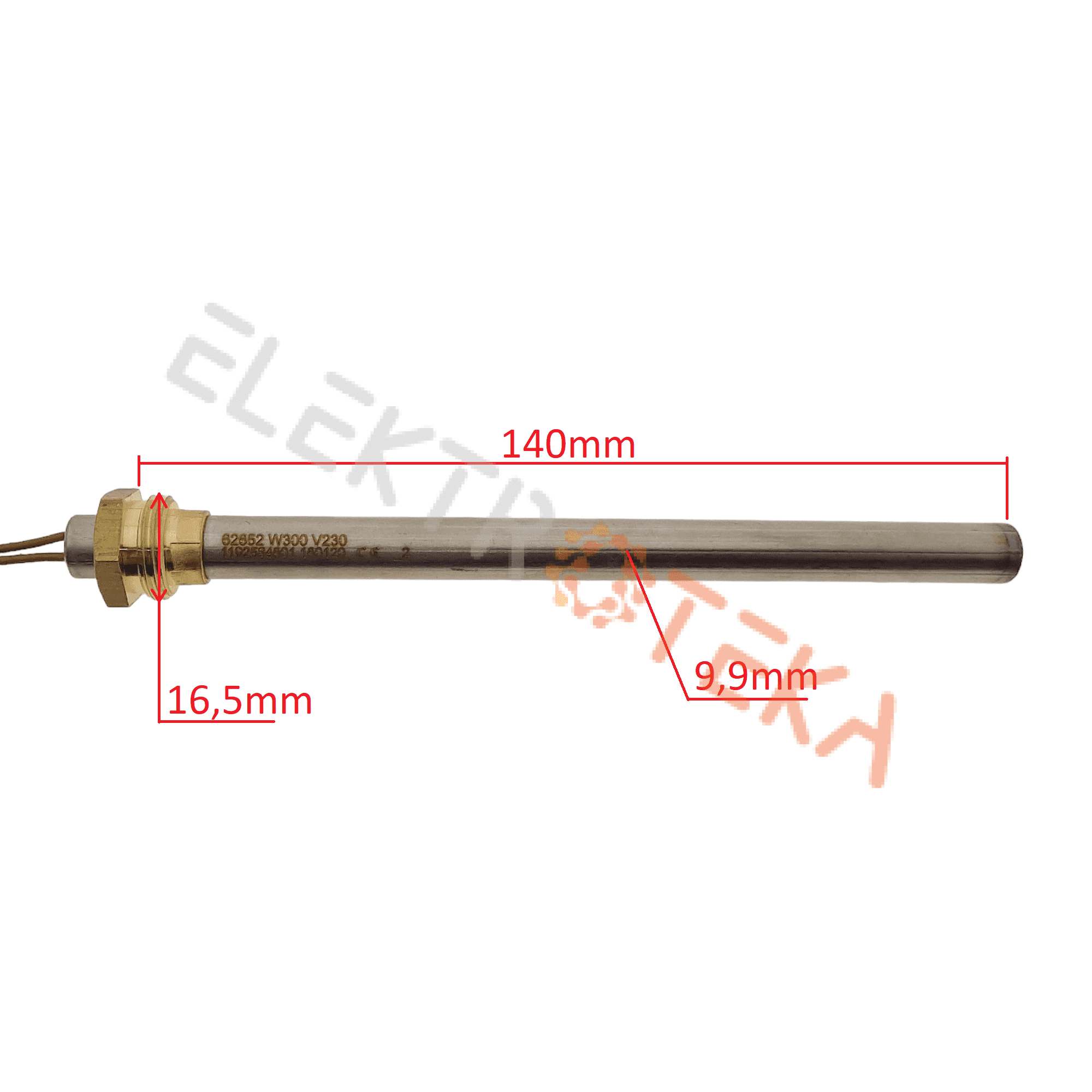 Granulinės krosnelės kaitinimo elementas diametras 9,9mm ilgis 140mm 300W