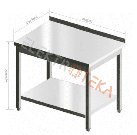 Nerūdijančio plieno stalas 500x600mm iš AISI 304 su borteliu 50mm (SP modelis)