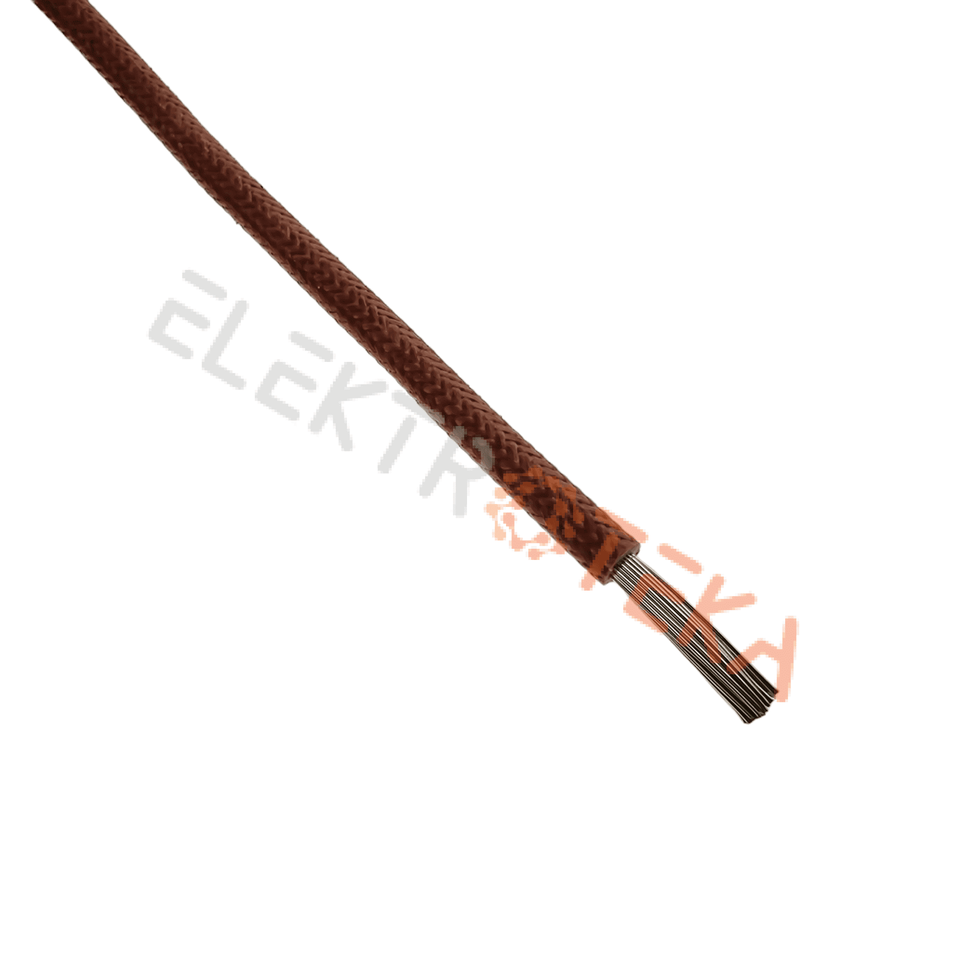 Karščiui atsparus termo kabelis ø 2,5mm² -60 iki +200°C rudas karpomas po 1m