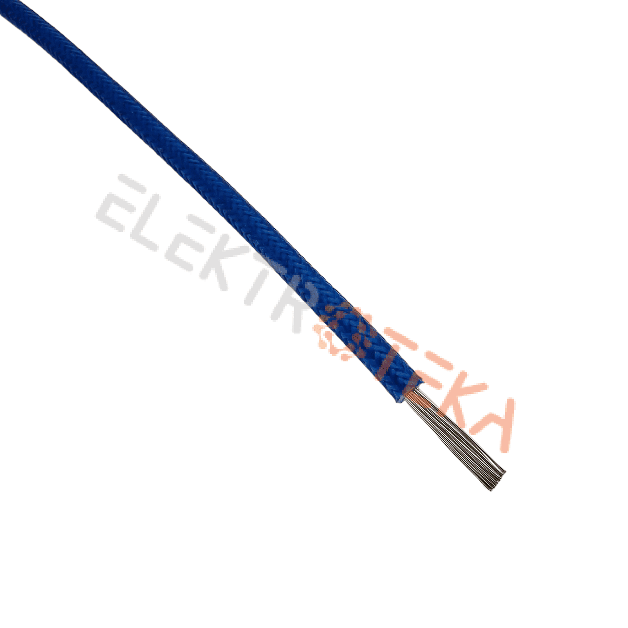 Karščiui atsparus termo kabelis ø 2,5mm² -60 iki +200°C mėlynas karpomas po 1m